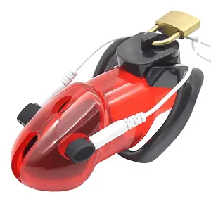 Cage De Chasteté Résine Déesse Électrique Rouge