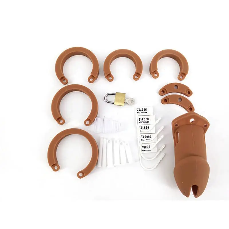 Cage De Chasteté Silicone Gb 6000 Marron – Image 4