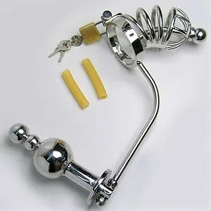 Cage De Chasteté Plug Anal & Urètre