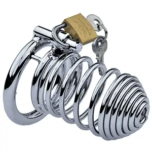 Cage De Chasteté Homme - Métal - Spirale