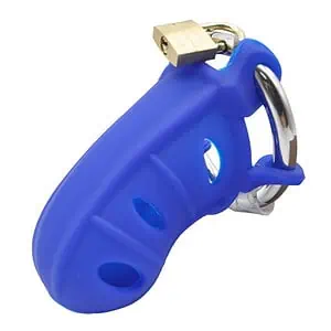 Cage De Chasteté Silicone Démonia Bleu