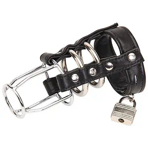 Cage De Chasteté Cuir Le Canon