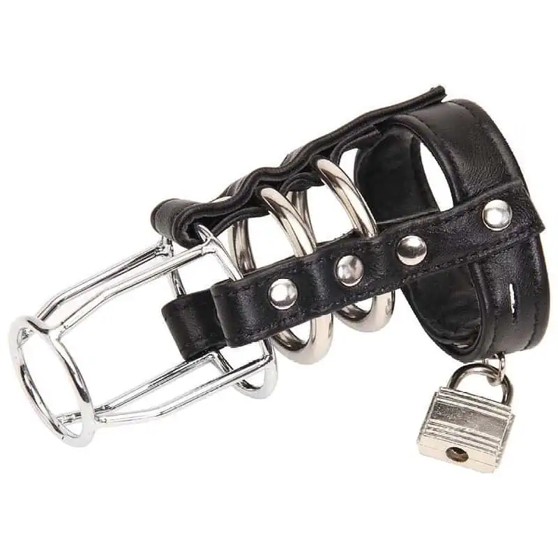 Cage De Chasteté Cuir Le Canon
