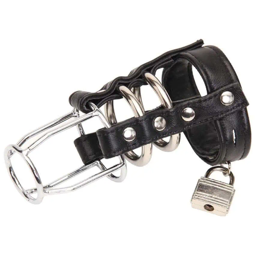 Cage De Chasteté Cuir Le Canon