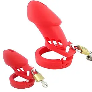 Cage De Chasteté Silicone Gb 6000 Rouge