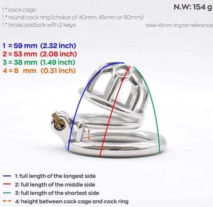 Cage De Chasteté Homme - Métal - Little Flower M – Image 3