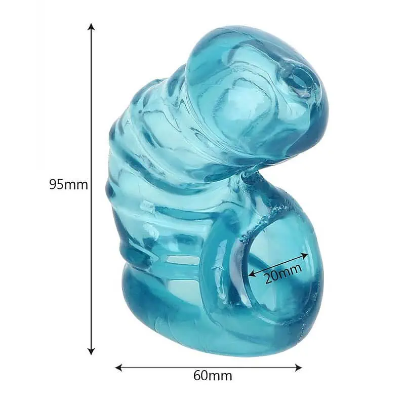 Cage De Chasteté Silicone La Capote Bleu – Image 2