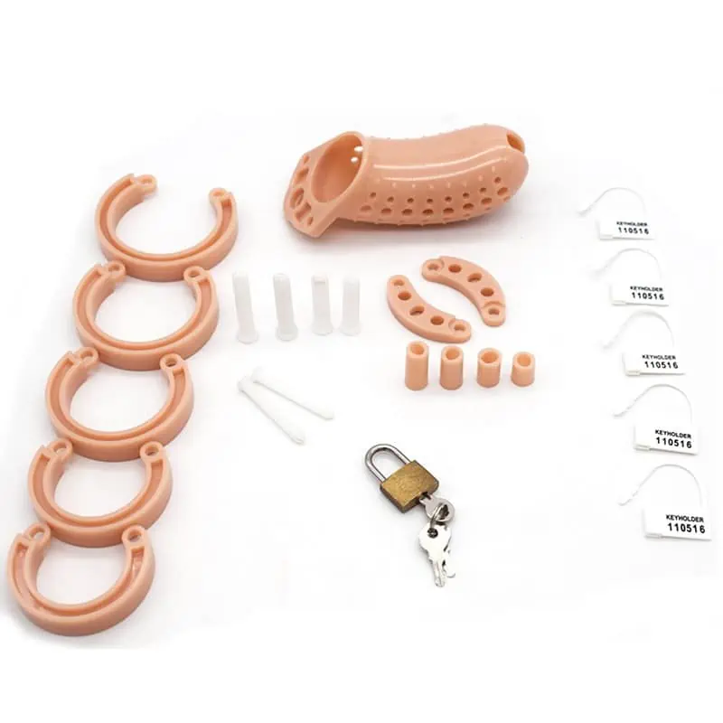Cage De Chasteté Plastique Fx 10 Beige – Image 3