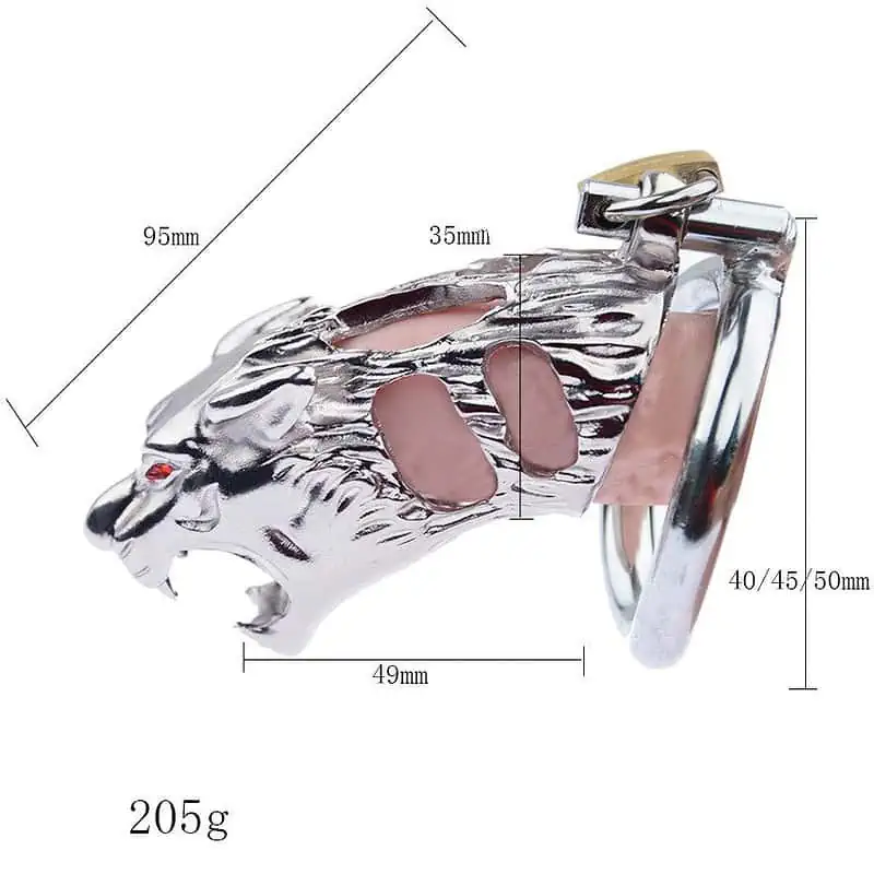 Cage De Chasteté Homme - Acier - Lion – Image 2