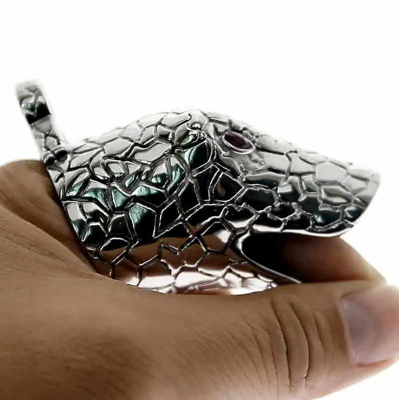 Cage De Chasteté Homme - Serpent Argent – Image 4