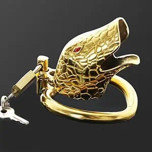 Cage De Chasteté Homme - Serpent Or